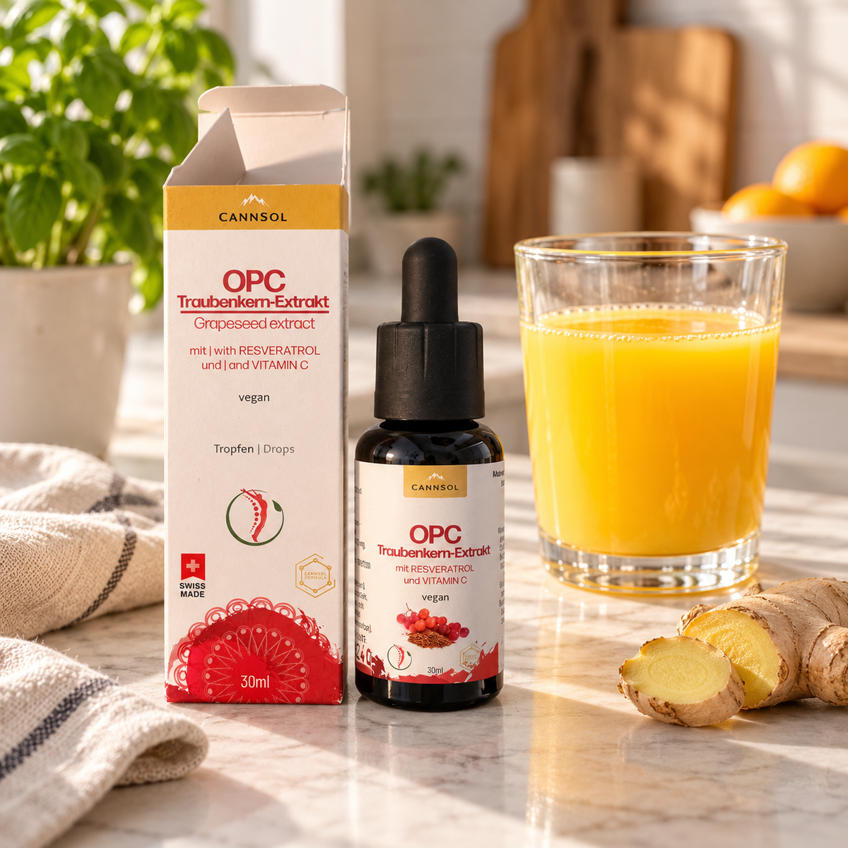 OPC Traubenkern-Extrakt mit Resveratrol und Vitamin C – antioxidativer Zellschutz für jeden Tag.