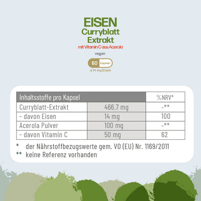 Eisen aus Curryblatt + Vit. C