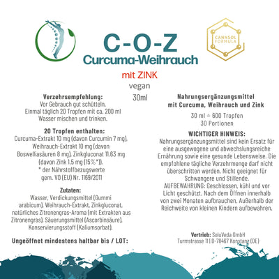 Curcuma-Weihrauch mit Zink (C-O-Z)