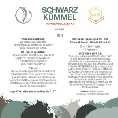 Schwarzkümmel mit Vitamin D3 und K2