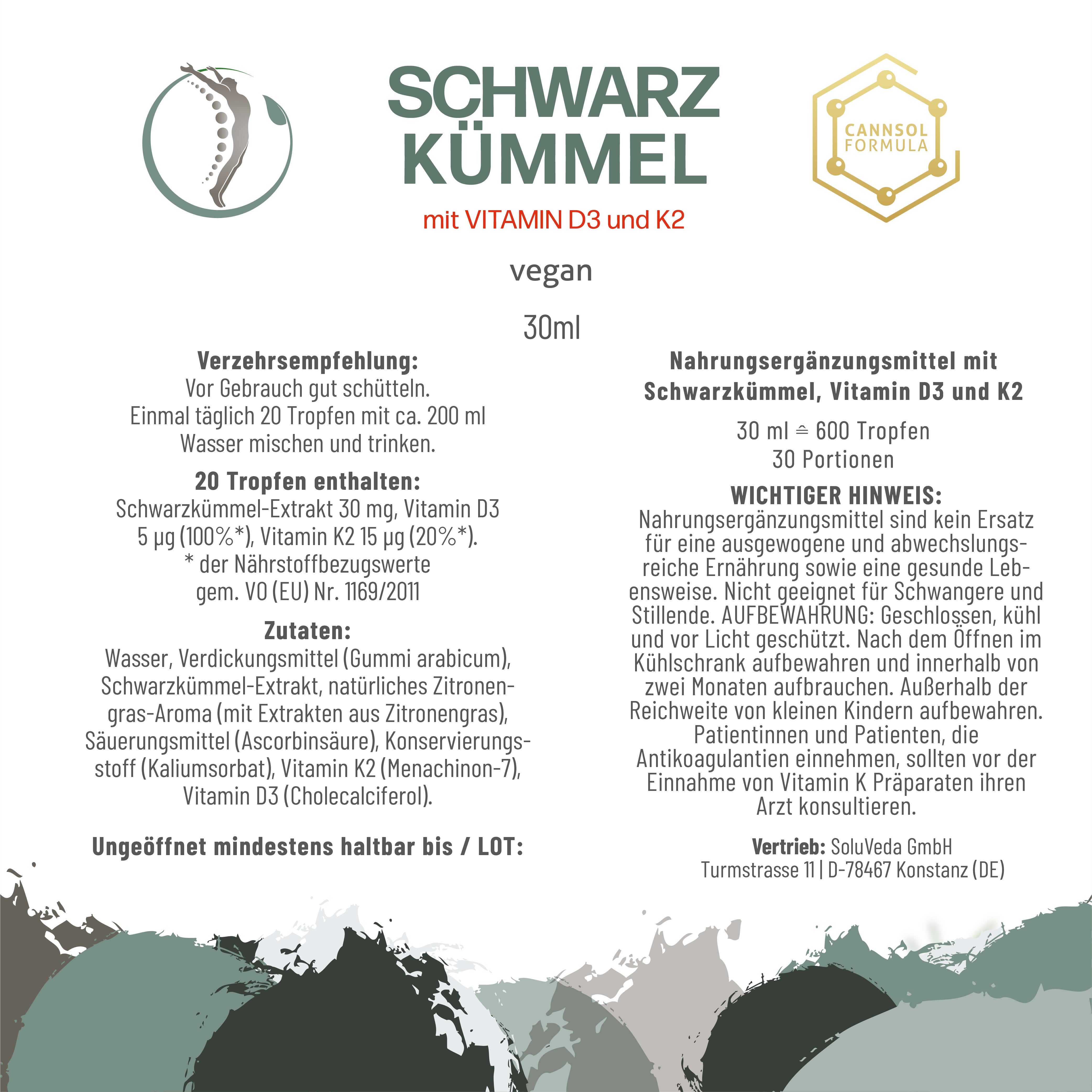 Schwarzkümmel mit Vitamin D3 und K2