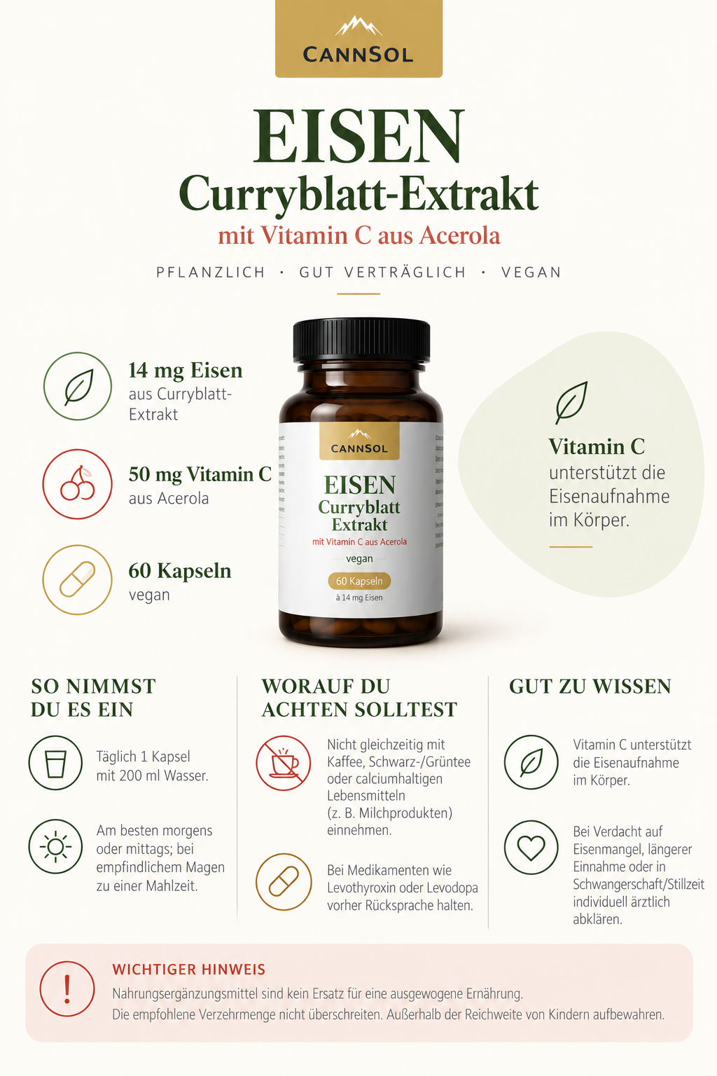 Eisen aus Curryblatt + Vitamin C – weniger Müdigkeit, mehr Energie für jeden Tag.