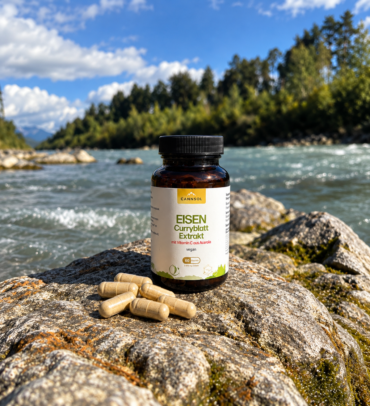 Eisen aus Curryblatt + Vitamin C – weniger Müdigkeit, mehr Energie für jeden Tag.